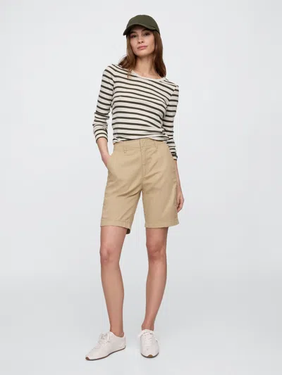 Gap Factory 9" Downtown Khaki Bermuda Shorts In Multi