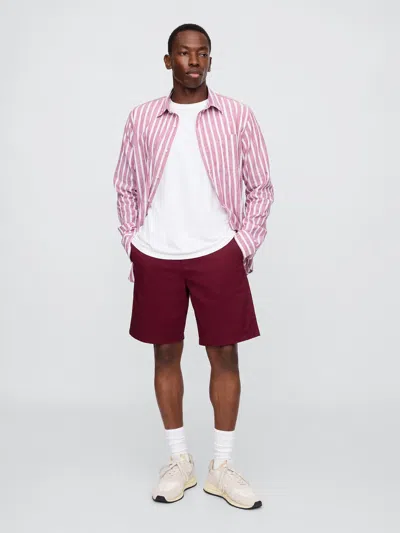 Gap Factory 9" Essential Khaki Shorts In Red