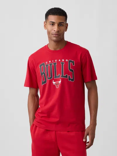 Gap Factory Adult Nba Chicago Bulls Relaxed Graphic T-shirt In Red