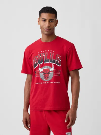 Gap Factory Adult Nba Chicago Bulls Relaxed Graphic T-shirt In Red