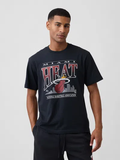 Gap Factory Adult Nba Miami Heat Relaxed Graphic T-shirt In Black