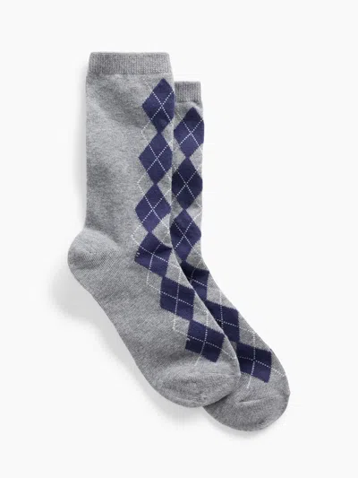 Gap Factory Argyle Crew Socks In Charcoal Gray