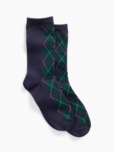 Gap Factory Argyle Crew Socks In Navy Uniform