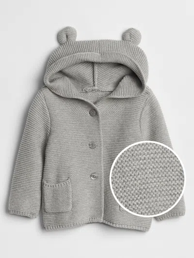 Gap Factory Baby Bear Garter Cardigan In Gray