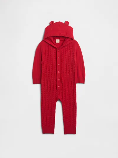 Gap Factory Baby Cashsoft Cable-knit One-piece In Red