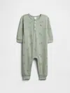 Gap Factory Baby Cloudlight Henley One-piece In Green