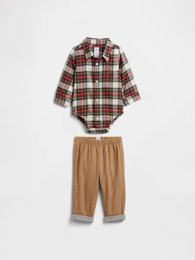 Gap Factory Baby Flannel Two-piece Outfit Set
