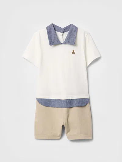 Gap Factory Baby Polo Shirt Romper In Multi