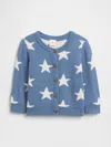 Gap Factory Baby Print Crewneck Cardigan In Blue
