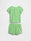 Gap Factory Baby Ribbed Henley Two-piece Outfit Set In Green