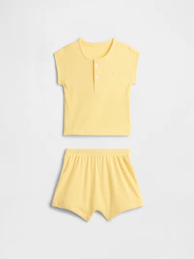 Gap Factory Baby Ribbed Henley Two-piece Outfit Set In Multi