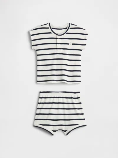 Gap Factory Baby Ribbed Henley Two-piece Outfit Set In Multi