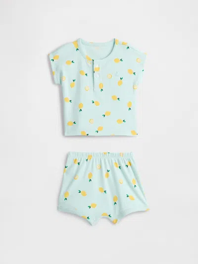 Gap Factory Baby Ribbed Henley Two-piece Outfit Set In Multi