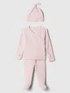Gap Factory Baby Ribbed Pointelle Three-piece Outfit Set In Pink