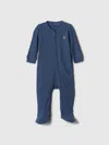 Gap Factory Baby Ribbed Two-way Zip One-piece In Blue