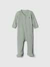Gap Factory Baby Ribbed Two-way Zip One-piece In Green