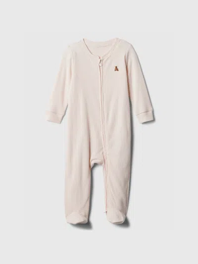 Gap Factory Baby Ribbed Two-way Zip One-piece In Pink
