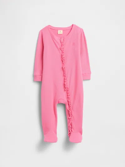 Gap Factory Baby Ribbed Two-way Zip One-piece In Pink