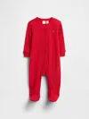 Gap Factory Baby Ribbed Two-way Zip One-piece In Red