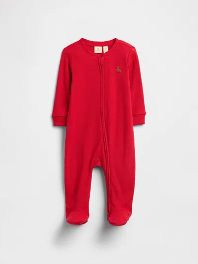Gap Factory Baby Ribbed Two-way Zip One-piece In Red