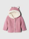 Gap Factory Baby Sherpa-lined Garter Sweater In Pink