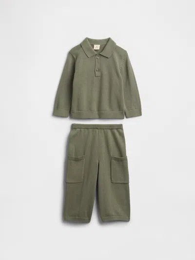 Gap Factory Baby Sweater Two-piece Outfit Set In Green