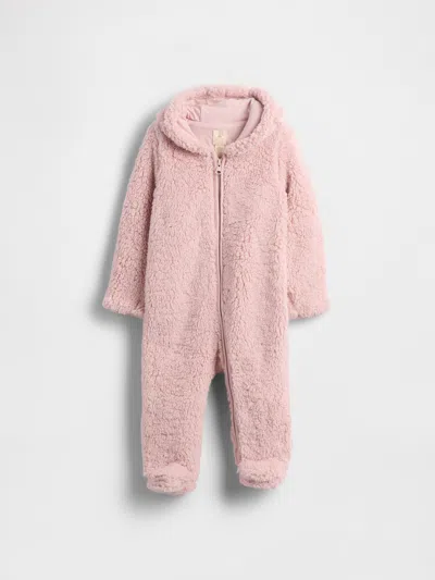 Gap Factory Baby Teddy Sherpa One-piece In Pink