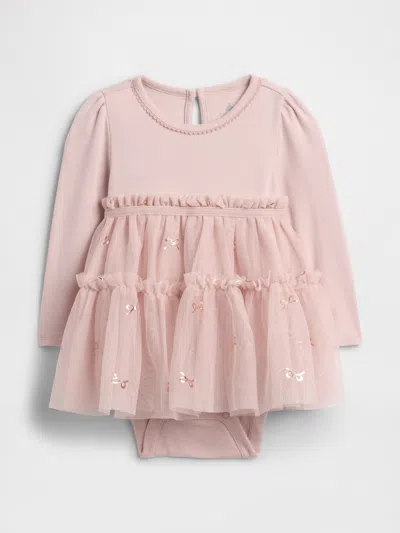 Gap Factory Baby Tulle Bodysuit In Pink