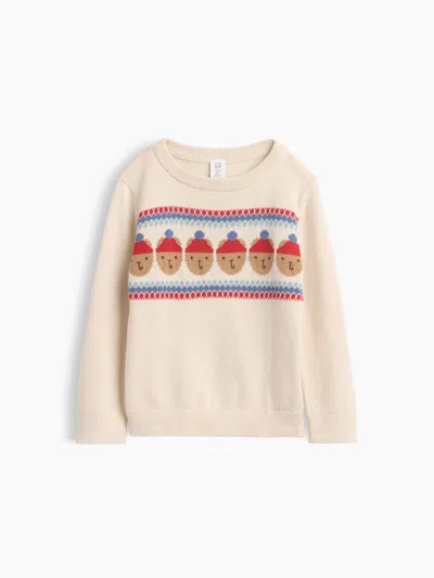 Gap Factory Babygap 100% Cotton Brannan Bear Fair Isle Sweater In Neutral