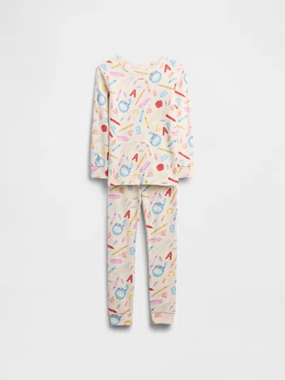 Gap Factory Babygap 100% Organic Cotton Back-to-school Pj Set In Neutral