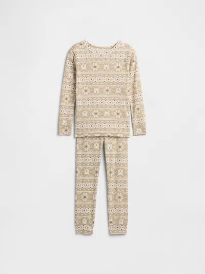 Gap Factory Babygap 100% Organic Cotton Fair Isle Pj Set In Brown