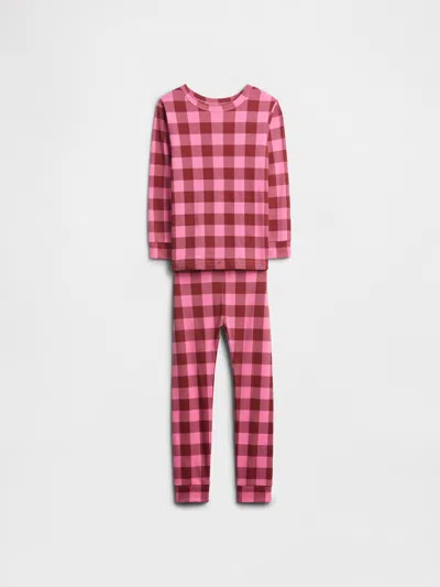 Gap Factory Babygap 100% Organic Cotton Gingham Pj Set In Pink