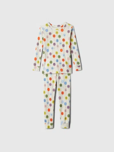 Gap Factory Babygap 100% Organic Cotton Happy Birthday Pj Set In White