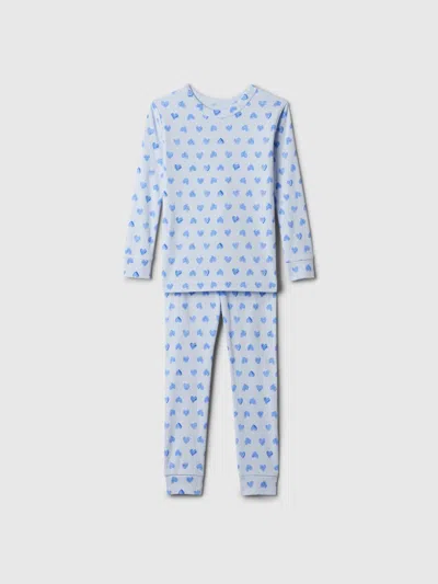Gap Factory Babygap 100% Organic Cotton Heart Pj Set In Blue