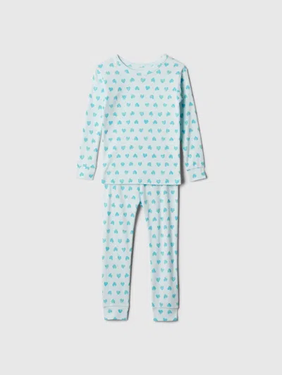 Gap Factory Babygap 100% Organic Cotton Heart Pj Set In Blue