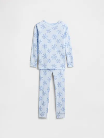 Gap Factory Babygap 100% Organic Cotton Snowflake Pj Set In Blue