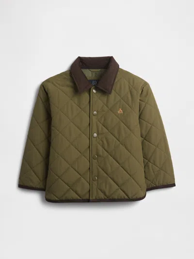 Gap Factory Babygap 100% Recycled Quilted Barn Jacket In Green