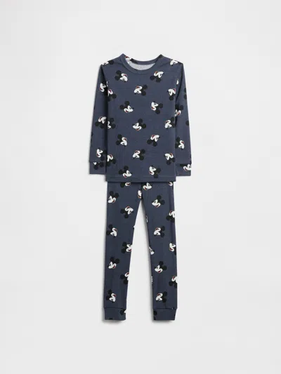 Gap Factory Babygap &#215 Disney Mickey Mouse 100% Organic Cotton Pj Set In Blue