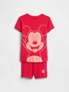 Gap Factory Babygap &#215 Disney Mickey Mouse 100% Organic Cotton Pj Set In Red