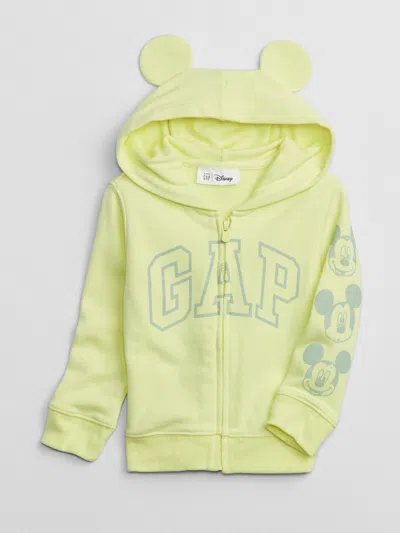 Gap Factory Babygap &#215 Disney Mickey Mouse Logo Hoodie In Green