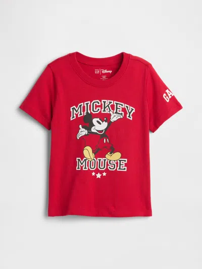 Gap Factory Babygap &#215 Disney Mickey Mouse Logo T-shirt In Red