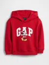 Gap Factory Babygap &#215 Disney Mickey Mouse Relaxed Logo Hoodie In Red