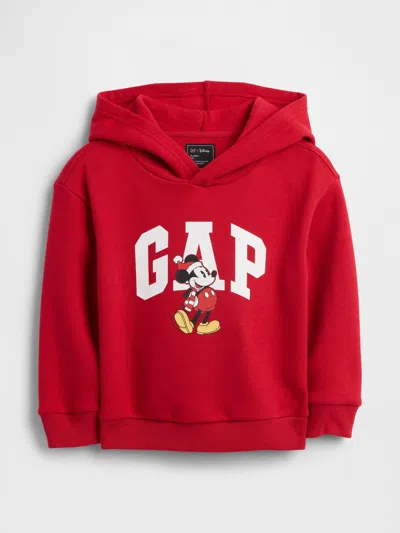 Gap Factory Babygap &#215 Disney Mickey Mouse Relaxed Logo Hoodie In Red