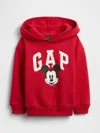 Gap Factory Babygap &#215 Disney Mickey Mouse Relaxed Logo Hoodie In Red
