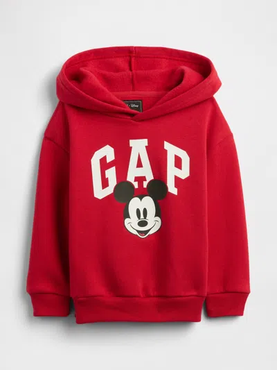 Gap Factory Babygap &#215 Disney Mickey Mouse Relaxed Logo Hoodie In Red