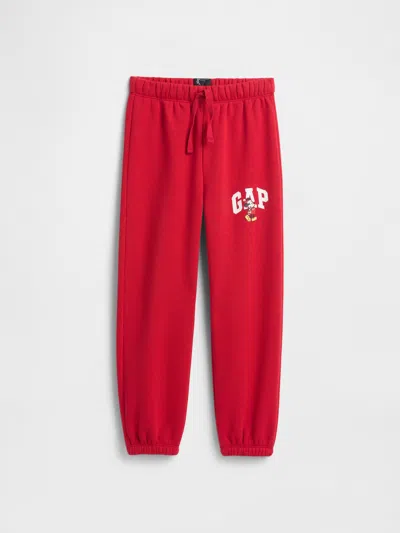 Gap Factory Babygap &#215 Disney Mickey Mouse Relaxed Logo Pull-on Joggers In Red