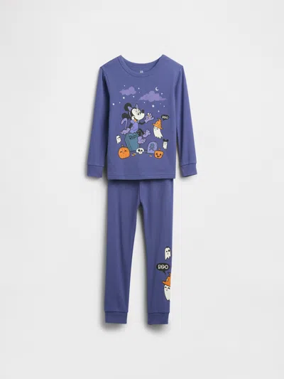 Gap Factory Babygap &#215 Disney Minnie Mouse Halloween 100% Organic Cotton Pj Set In Blue