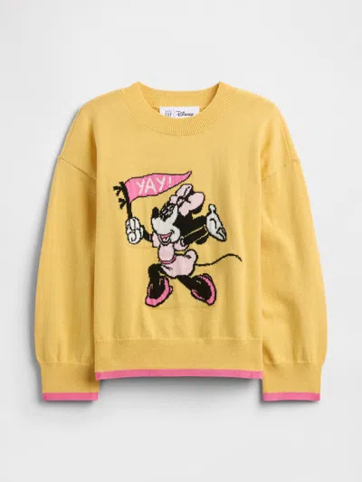 Gap Factory Babygap &#215 Disney Minnie Mouse Relaxed Intarsia Sweater In Yellow