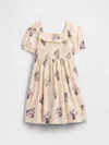 Gap Factory Babygap &#215 Disney Minnie Mouse Smocked Puff Sleeve Dress In Neutral