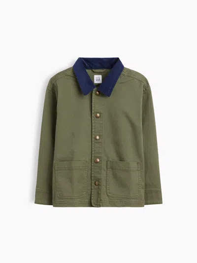Gap Factory Babygap Barn Jacket In Tweed Green